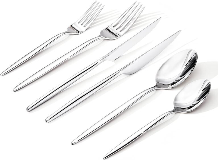 24 Piece Silverware Set for 4 with Steak Knives, 18/10 Stainless Steel