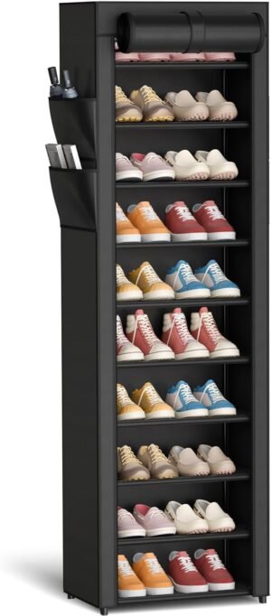 Kitsure 10-Tier Shoe Rack with Cove...