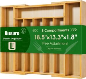 Kitsure Silverware Organizer, Bambo...