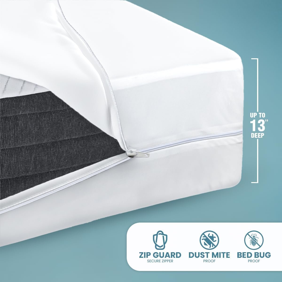 Utopia Bedding Twin Size Mattress Protector Zippered, 100% Waterproof - Image 9