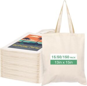 Lzerking 50 Pack Canvas Tote Bags f...