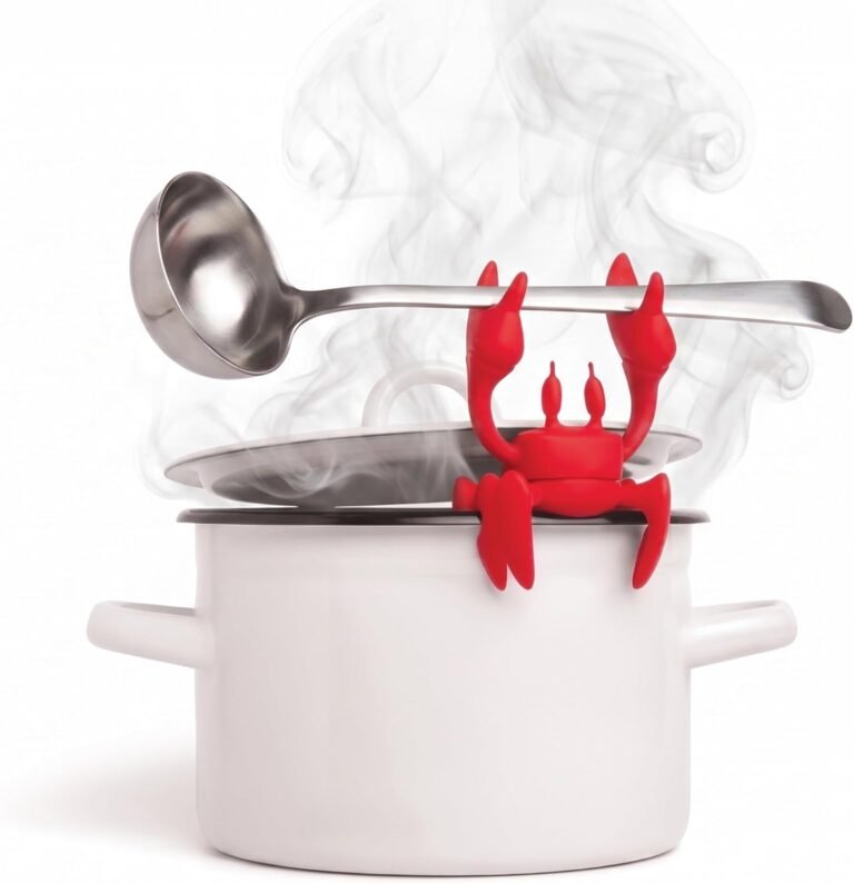 OTOTO 2 in 1 Silicone Spoon Rest & Steam Releaser - Large Spoon Holder for Stove Top - Unique and Useful Gift for Cooking - Heat Resistant Utensil Rest, Kitchen Gadgets, Red Gift (Red the Crab)