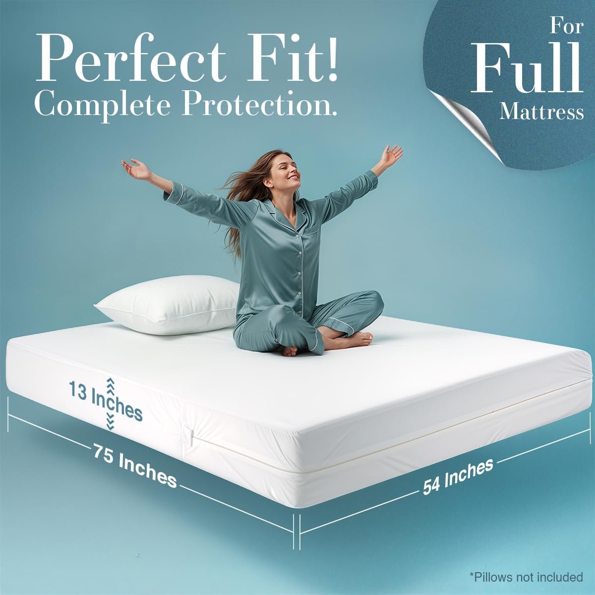 Utopia Bedding Full Size Mattress Protector Zippered, 100% Waterproof - Image 2