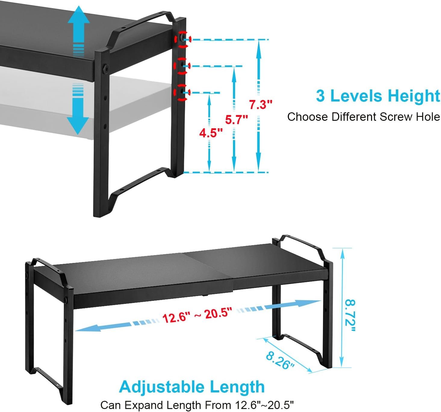Expandable Cabinet Shelf Organizer, Adjustable kitchen Countertop Storage - Image 2
