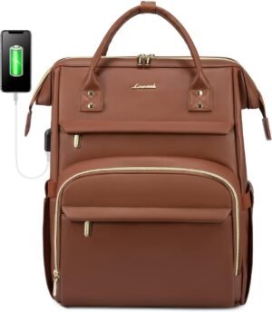 LOVEVOOK Leather Laptop Backpack fo...