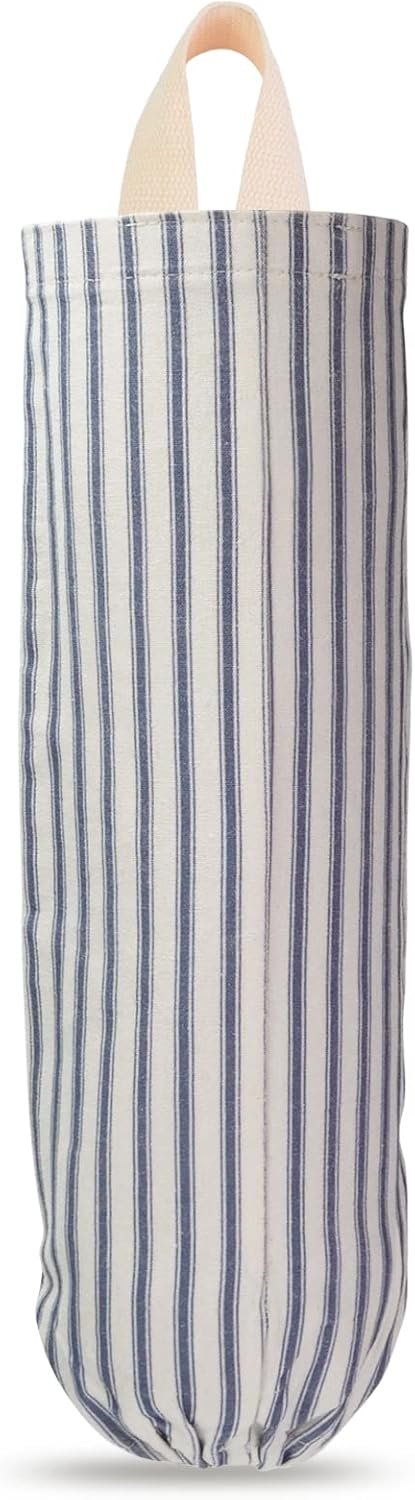 TOGETRUE Plastic Bag Holder, Wall Mount Grocery Bag Holder, Reusable Trash Bags Organizer for Home Kitchen Pantry Decor (Blue)