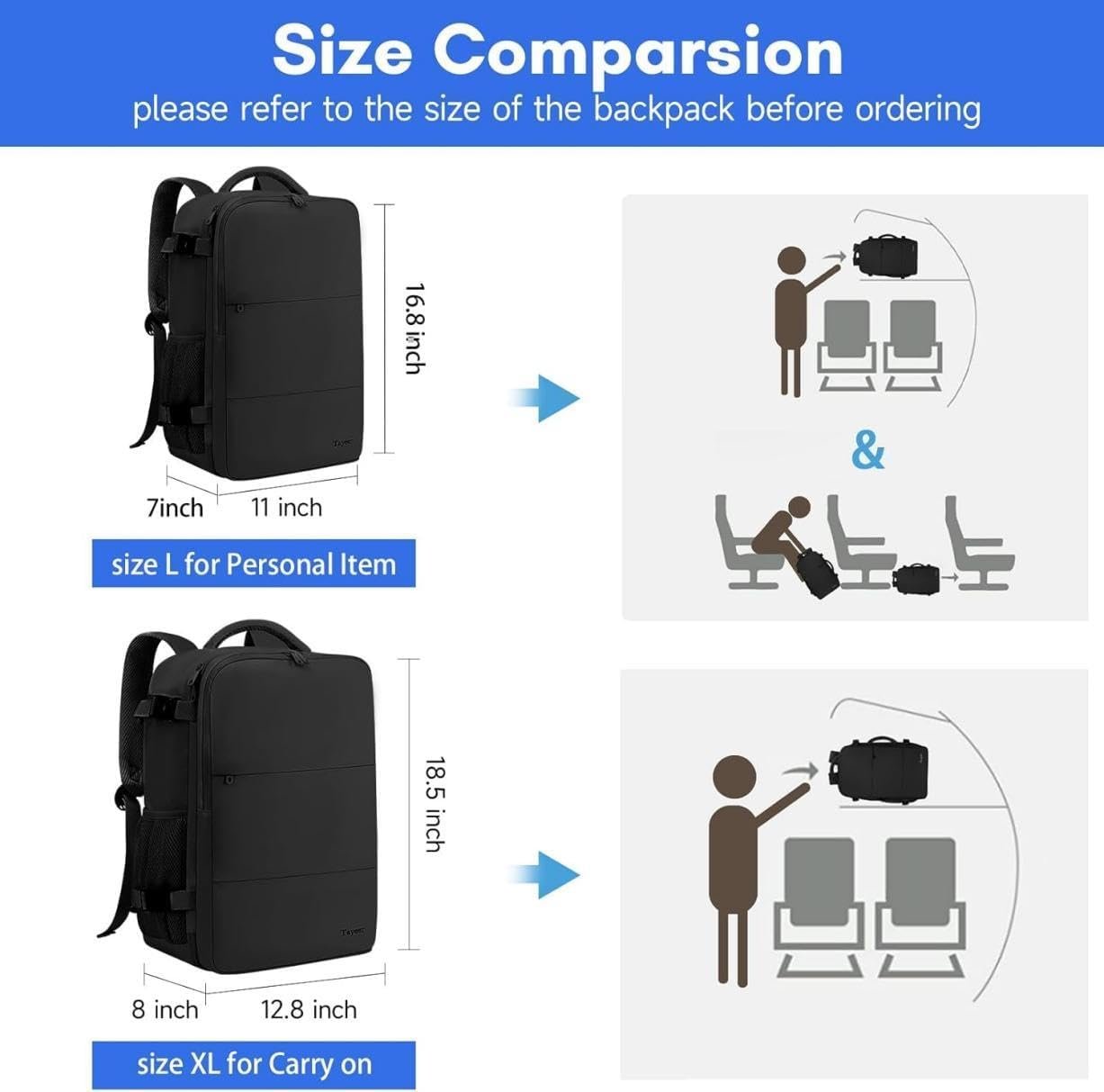 Taygeer Travel Laptop Backpack for Men, Airplane Approved Travel Backpack - Image 6