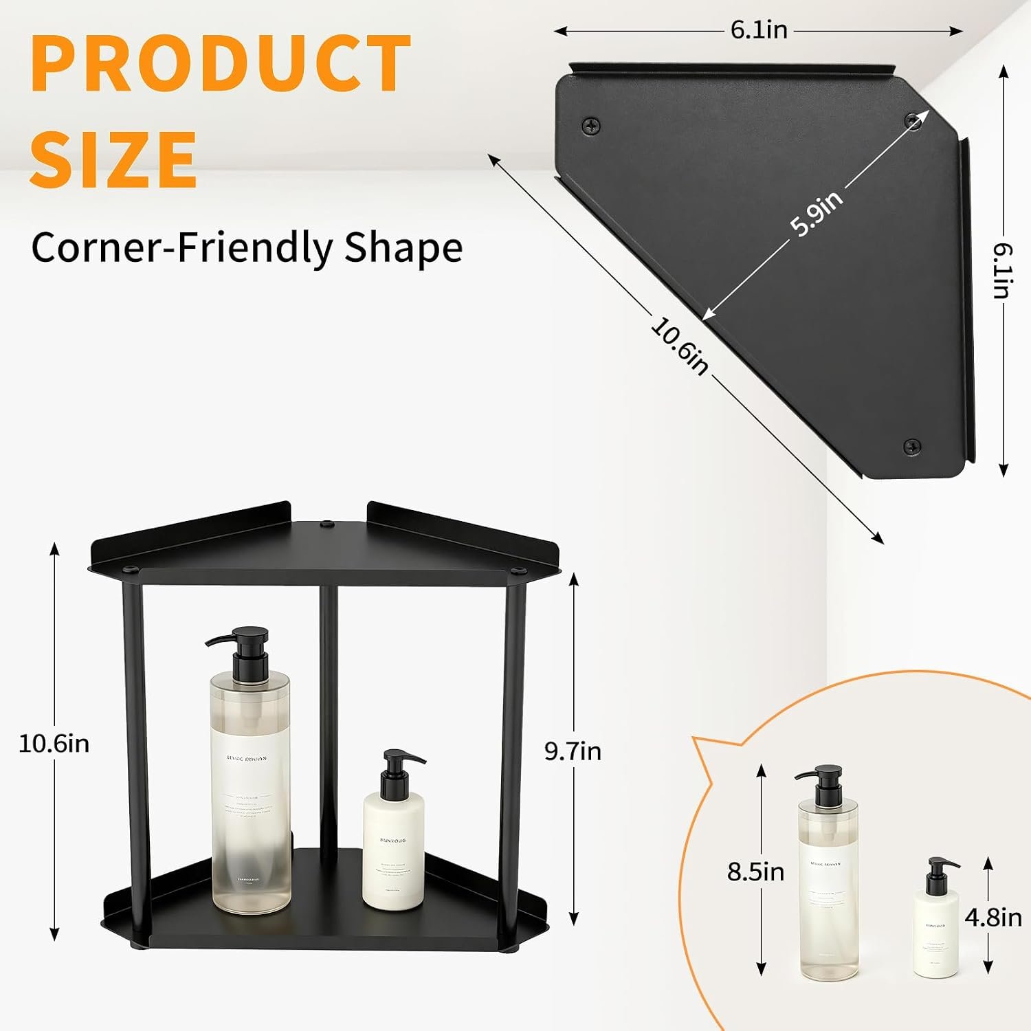 Jesginboo 2 Tier Bathroom Counter Organizer, Vanity Organizer Corner Shelf - Image 2