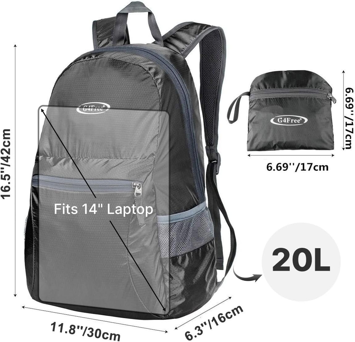 G4Free 20L Small Packable Travel Hiking Backpack for Men Women - Image 3