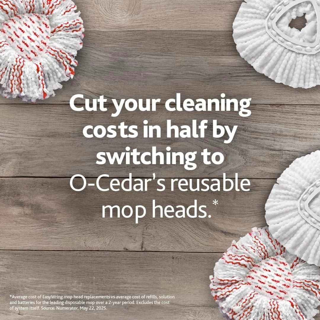 O-Cedar EasyWring Microfiber Spin Mop, Bucket Floor Cleaning System, Red, Gray, Standard - Image 10