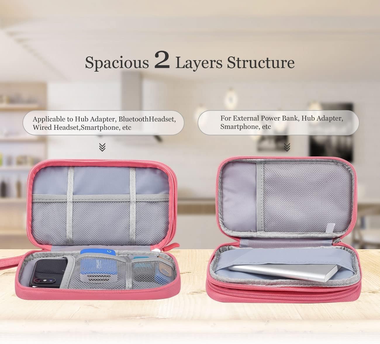 CAOODKDK Electronic Organizer Travel USB Cable Accessories Bag/Case,Waterproof for Power Bank,Charging Cords,Chargers,Mouse,Earphones Flash Drive - Image 5