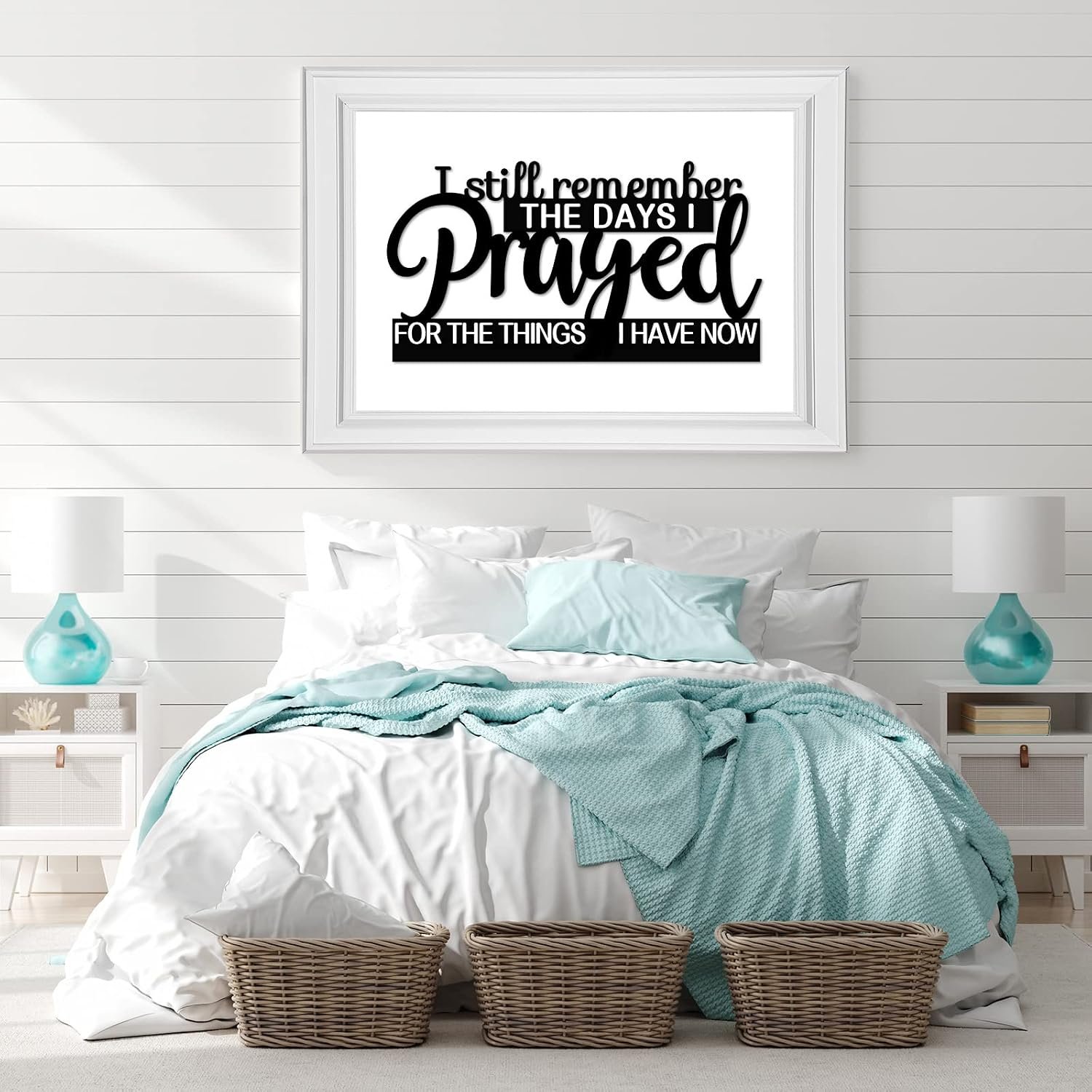 Jetec Remember Prayed Sign Wood Blessed Table Decor, Classic Style - Image 6