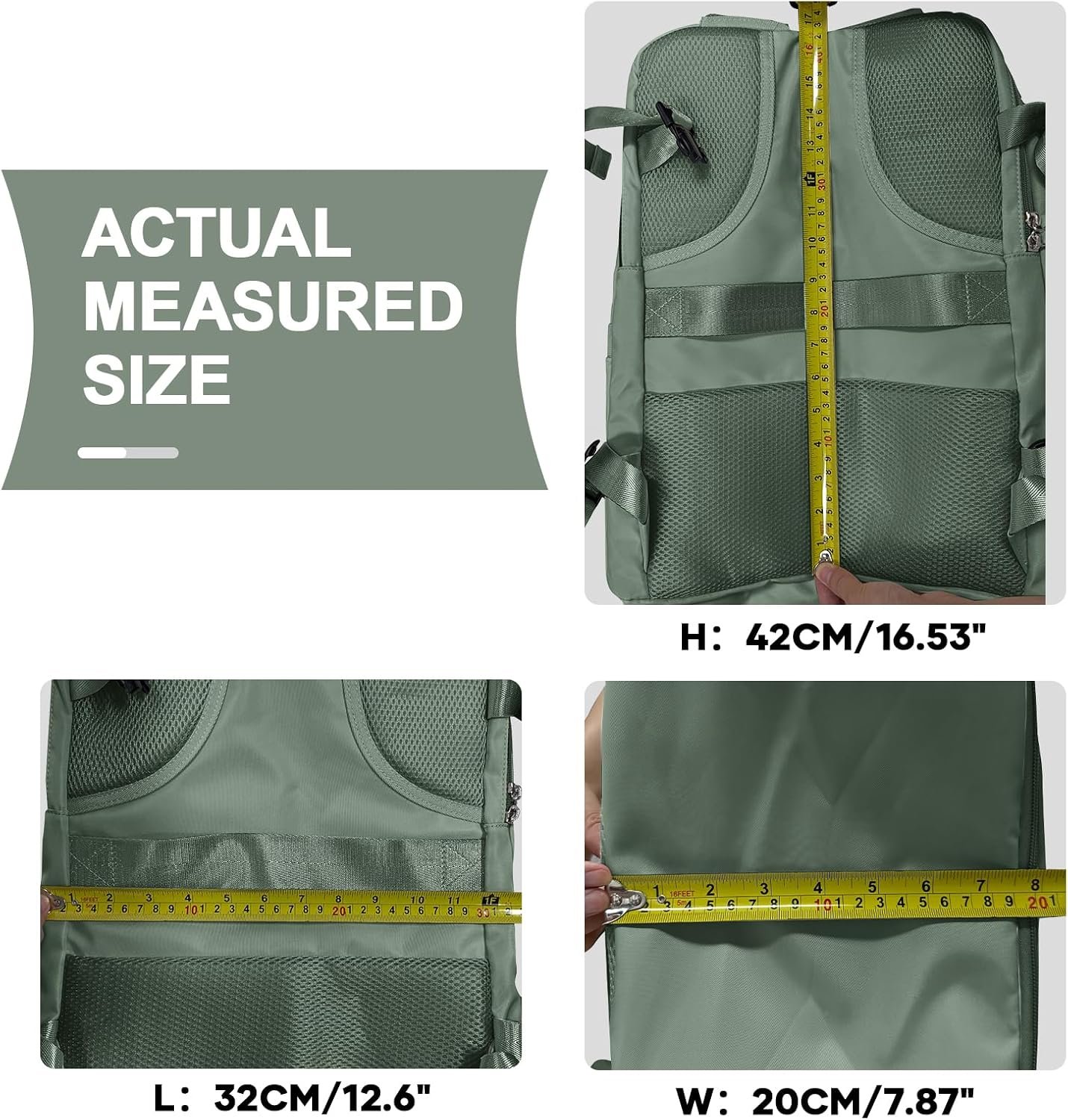 coowoz Travel Backpack For Women Men,Carry On Backpack,Hiking Backpack Waterproof Outdoor Sports Rucksack Casual Daypack Travel Essentials(Olive Green) - Image 8