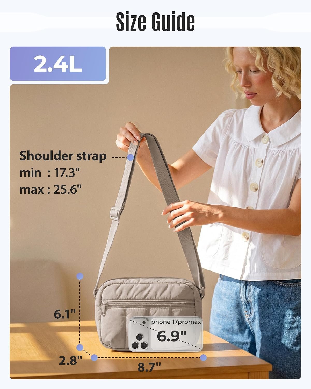Mini Crossbody Bags for Women Travel Purse, Cross Body Bag with Pockets - Image 6
