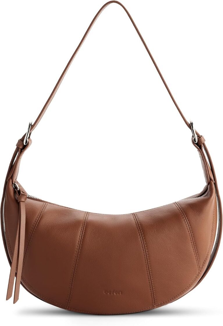 befen Genuine Leather Crossbody Sling Bags for Women with Rfid Blocking Trendy Crescent Purse Cross Body Shoulder Handbags