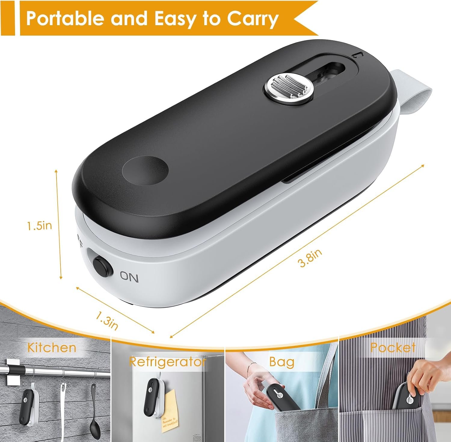 FEPPO Mini Bag Sealer, 2 in 1 Heat Sealer with Cutter, Portable Resealer Machine for Chip, Plastic Bags Food Storage Snacks (Batteries Included) - Image 4
