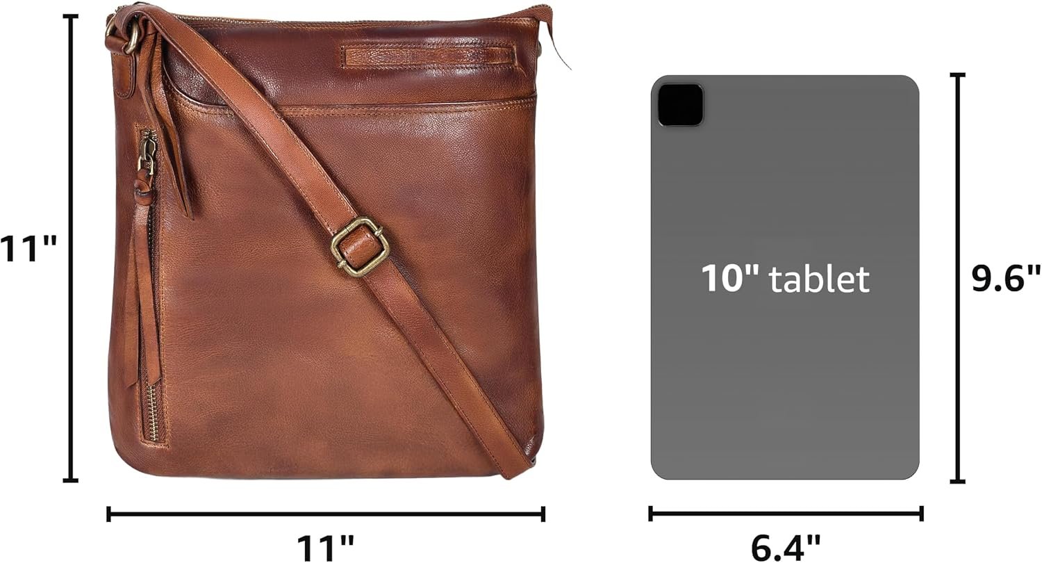 Genuine Leather Crossbody Bag For Women - Medium Cross Body Handbag Purse - Image 3