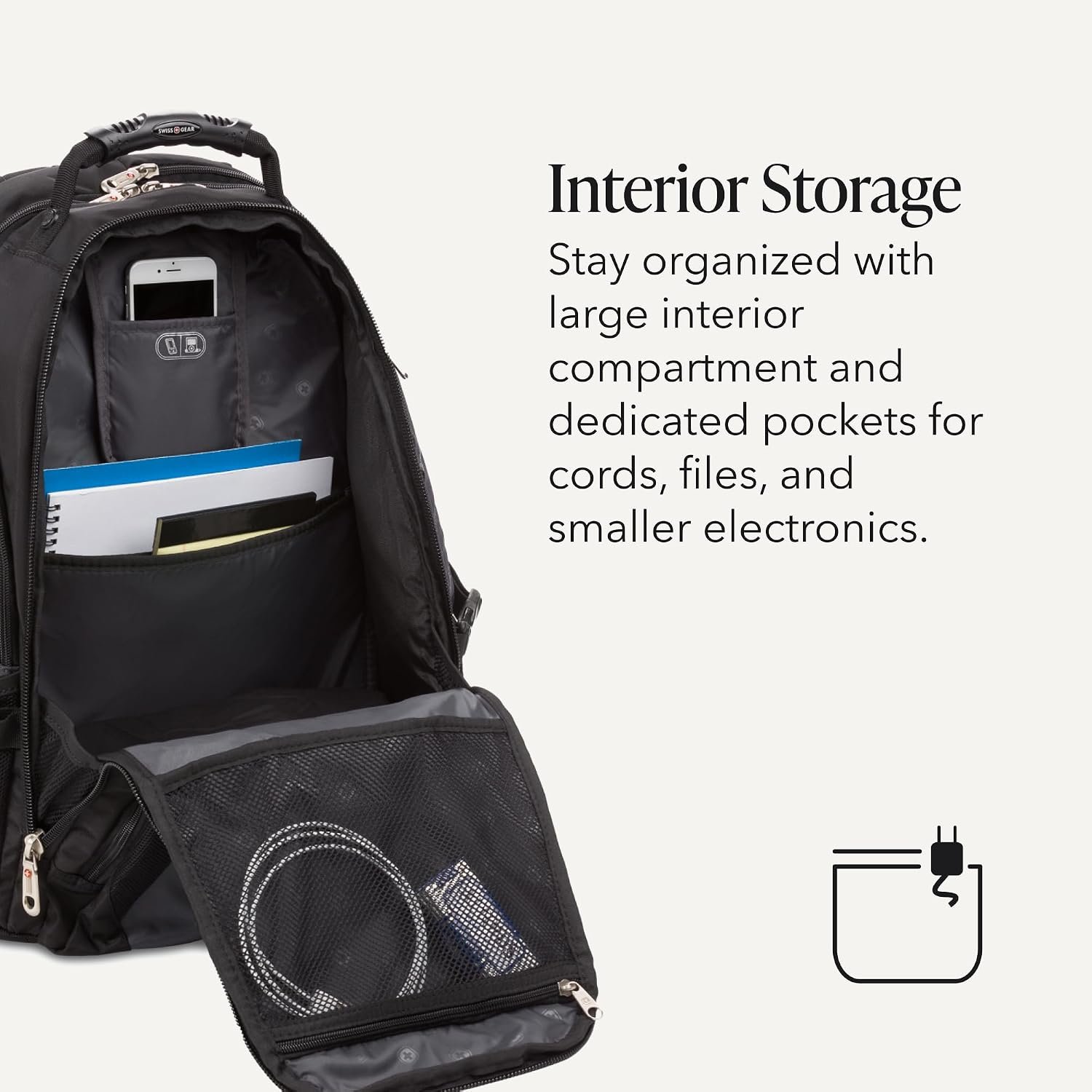 SWISSGEAR 1900 ScanSmart Laptop Backpack, Fits Most 17-Inch Laptops, TSA-Friendly Lay-Flat Design, RFID Protection, and Tablet Pocket, Black, 31L, 18.5-Inch - Image 5