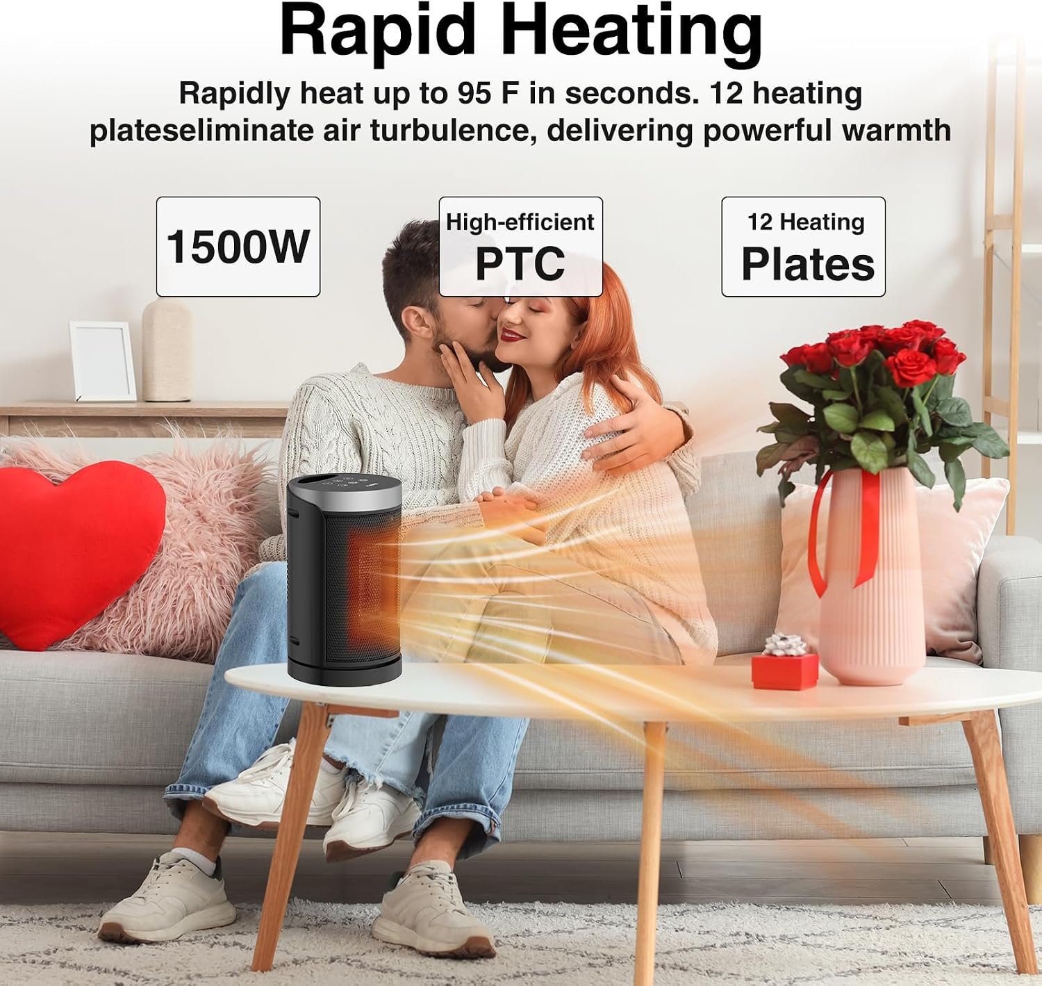 Space Heater, WINHL Portable Electric Heaters for Indoor Use,70°Oscillation - Image 6