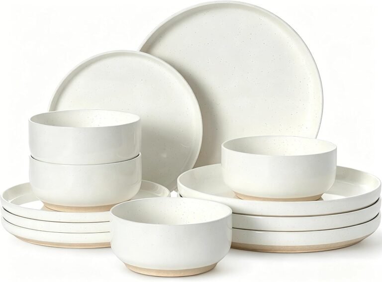 Umite Chef Dinnerware Set for 4, 12 Pieces Plates and Bowls Set