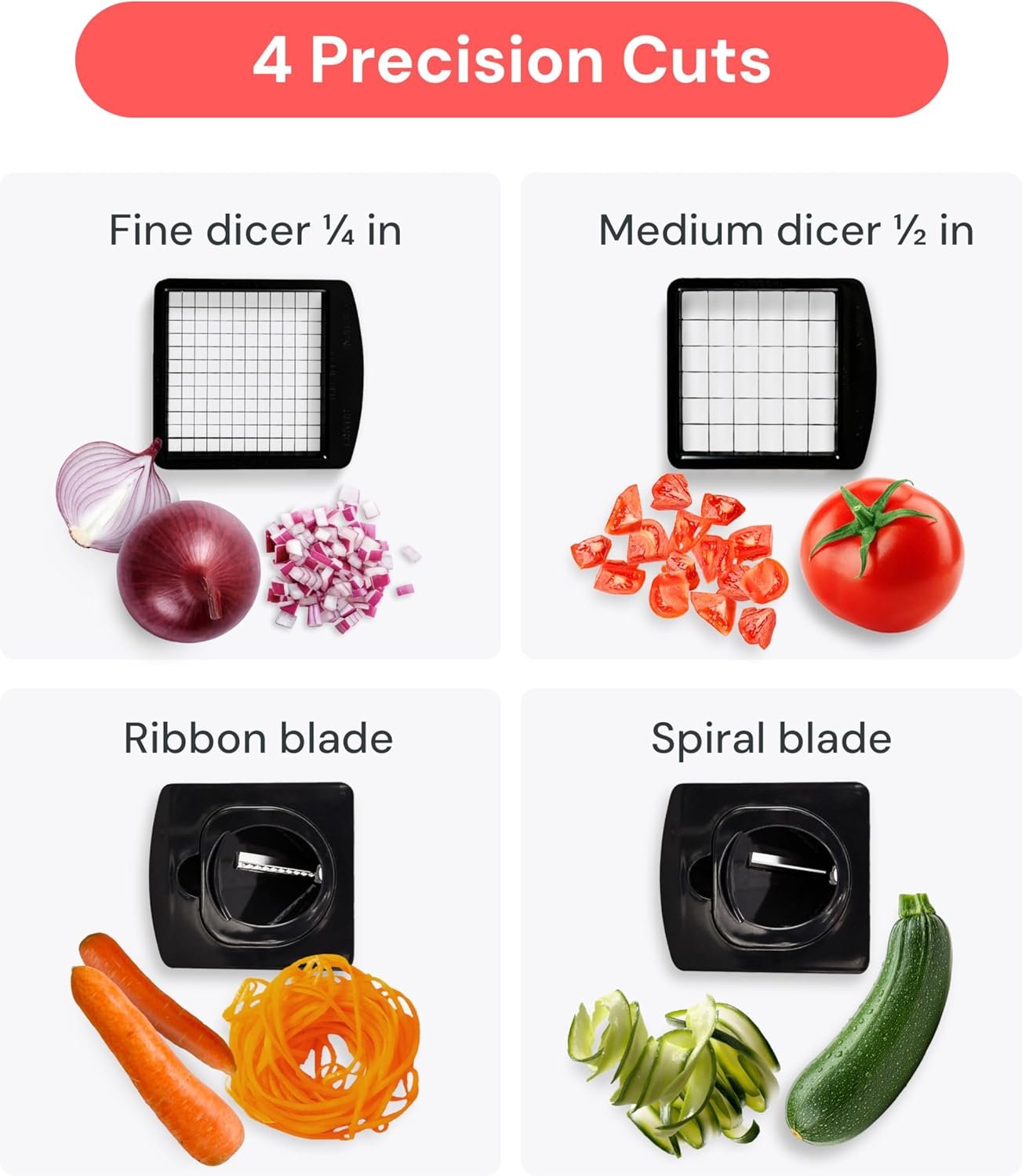 Fullstar Pro Original Vegetable Chopper & Spiralizer, Kitchen Prep Tool - Image 4