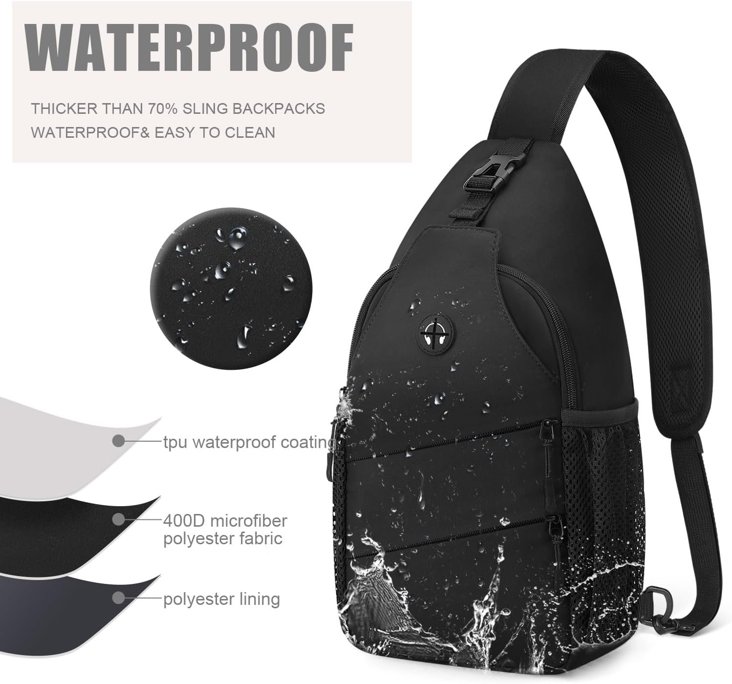 Pritent Crossbody Bags for Women Men Trendy Sling Bag Backpack Casual Chest Bag with Convertible Shoulder Strap - Image 4