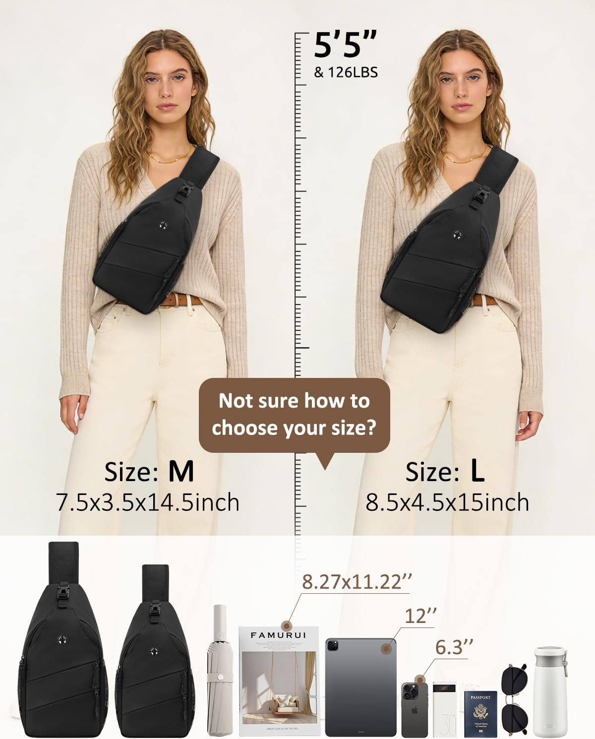 Pritent Crossbody Bags for Women Men Trendy Sling Bag Backpack Casual Chest Bag with Convertible Shoulder Strap - Image 7