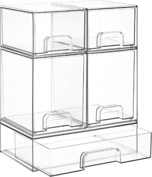 Vtopmart Clear Stackable Storage Dr...