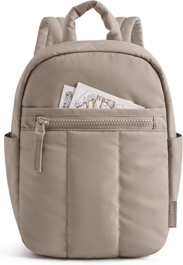 BAGSMART Mini Backpack for Women, Lightweight Small Backpack Purse, Camel