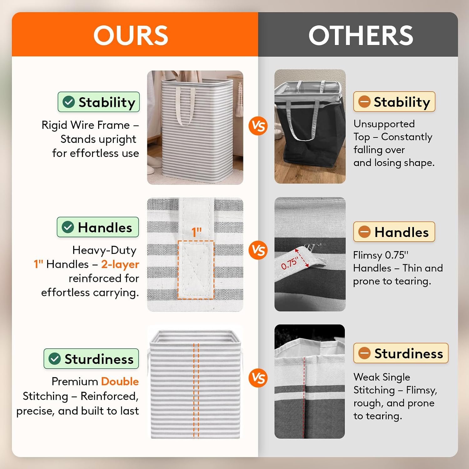 Lifewit 80L Large Laundry Baskets, 2 Pack, Reinforced Handles, Grey - Image 10