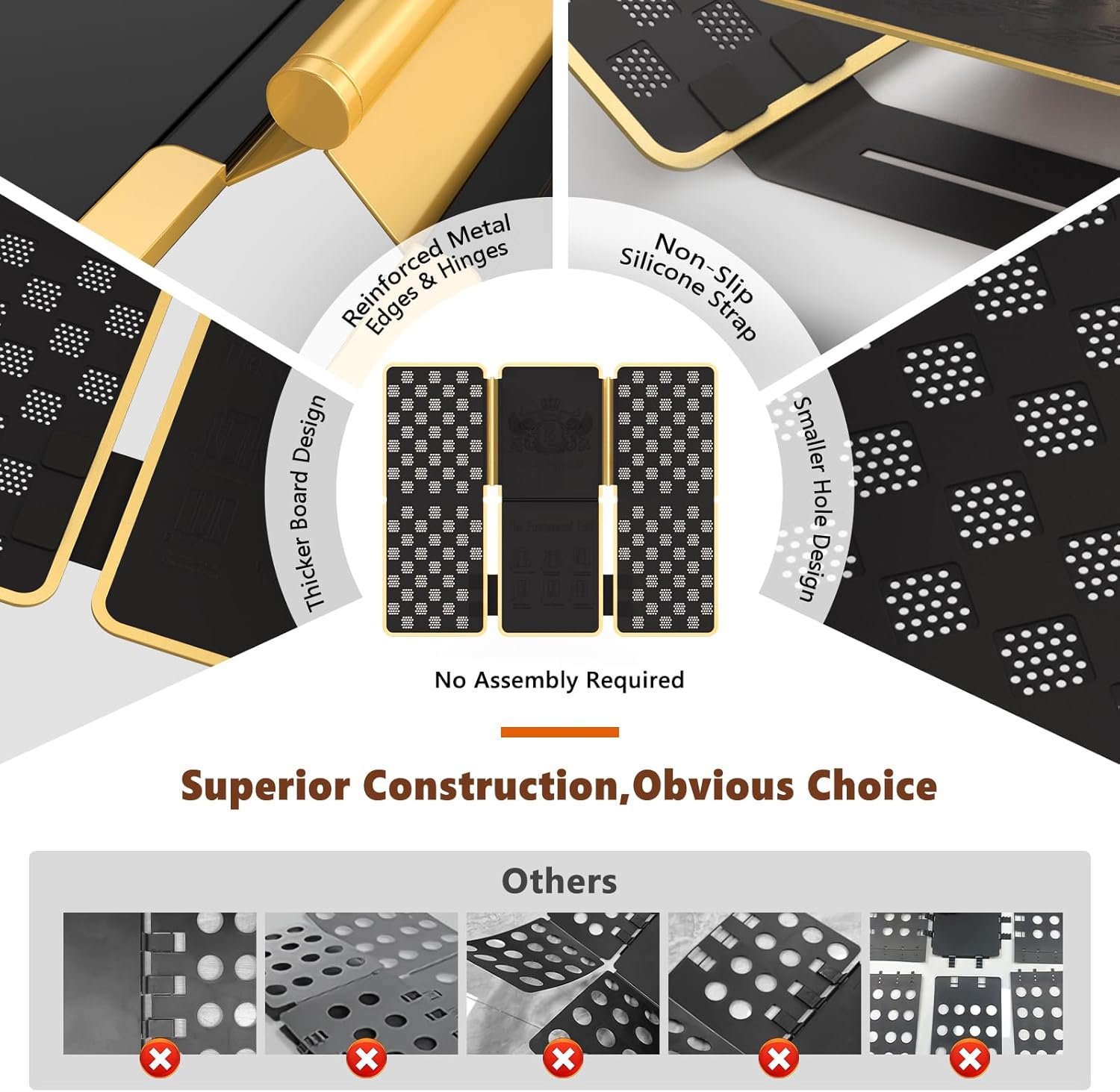 BoxLegend Shirt Folder V7 Metal for Wear Resistance Clothes Folding Board Storage Tshirt Folder Board Metal Edging and Joints Laundry Folding Board Black - Image 3