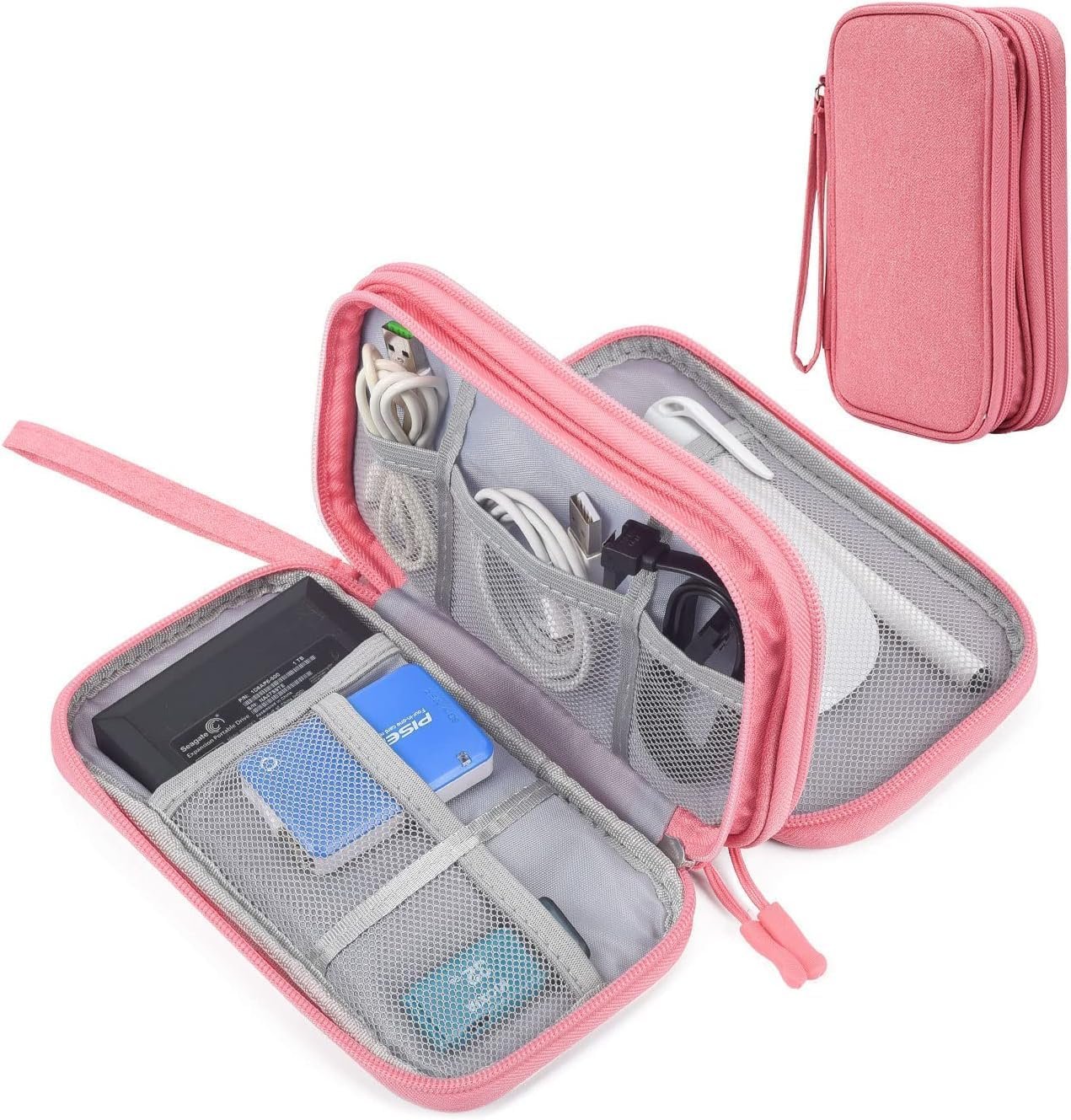 CAOODKDK Electronic Organizer Travel USB Cable Accessories Bag/Case,Waterproof for Power Bank,Charging Cords,Chargers,Mouse,Earphones Flash Drive - Image 2