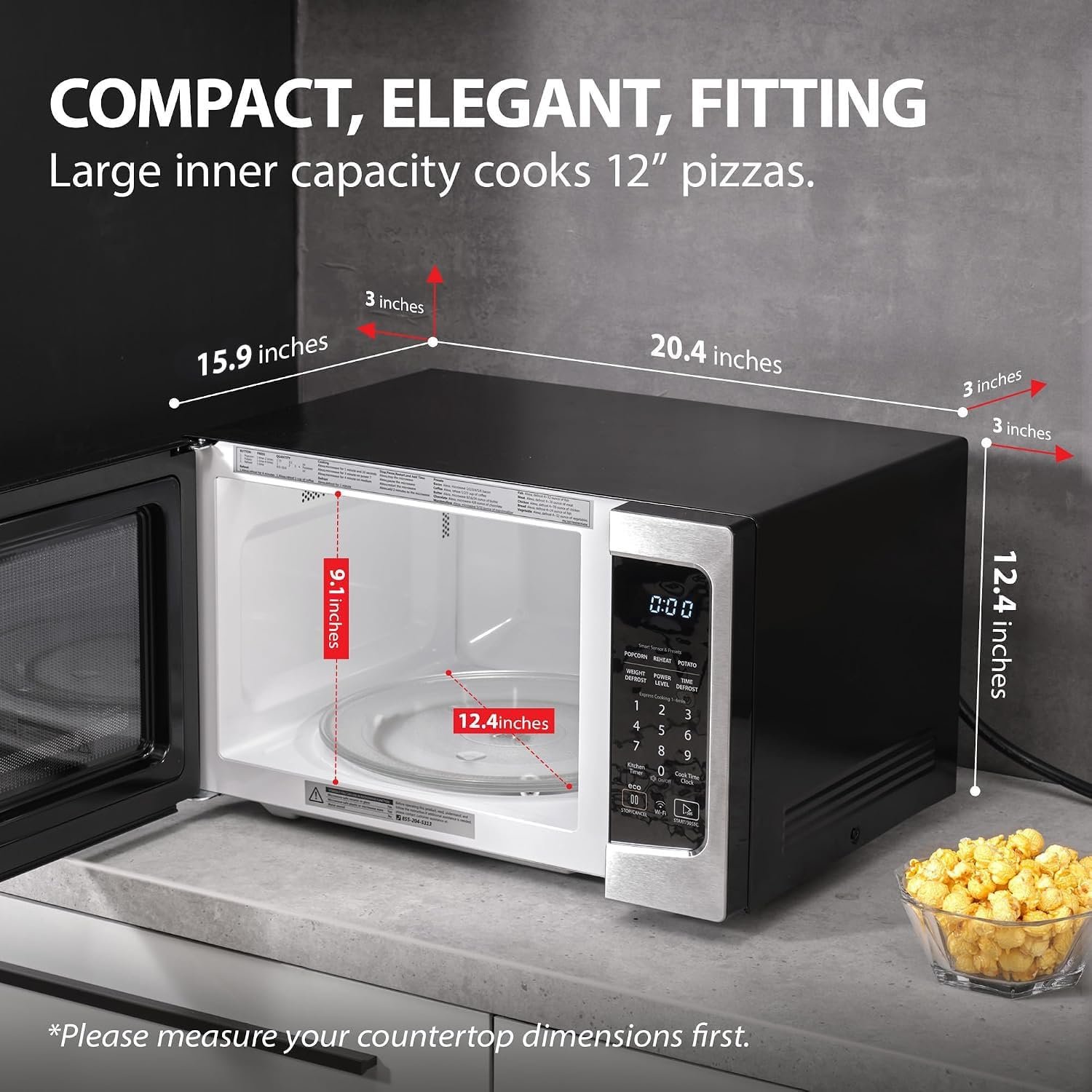 TOSHIBA Smart Microwave Oven with Sensor Reheat, 1.3 Cu.Ft, 1100W - Image 6