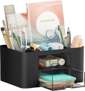 Marbrasse Pen Organizer with 2 Draw...
