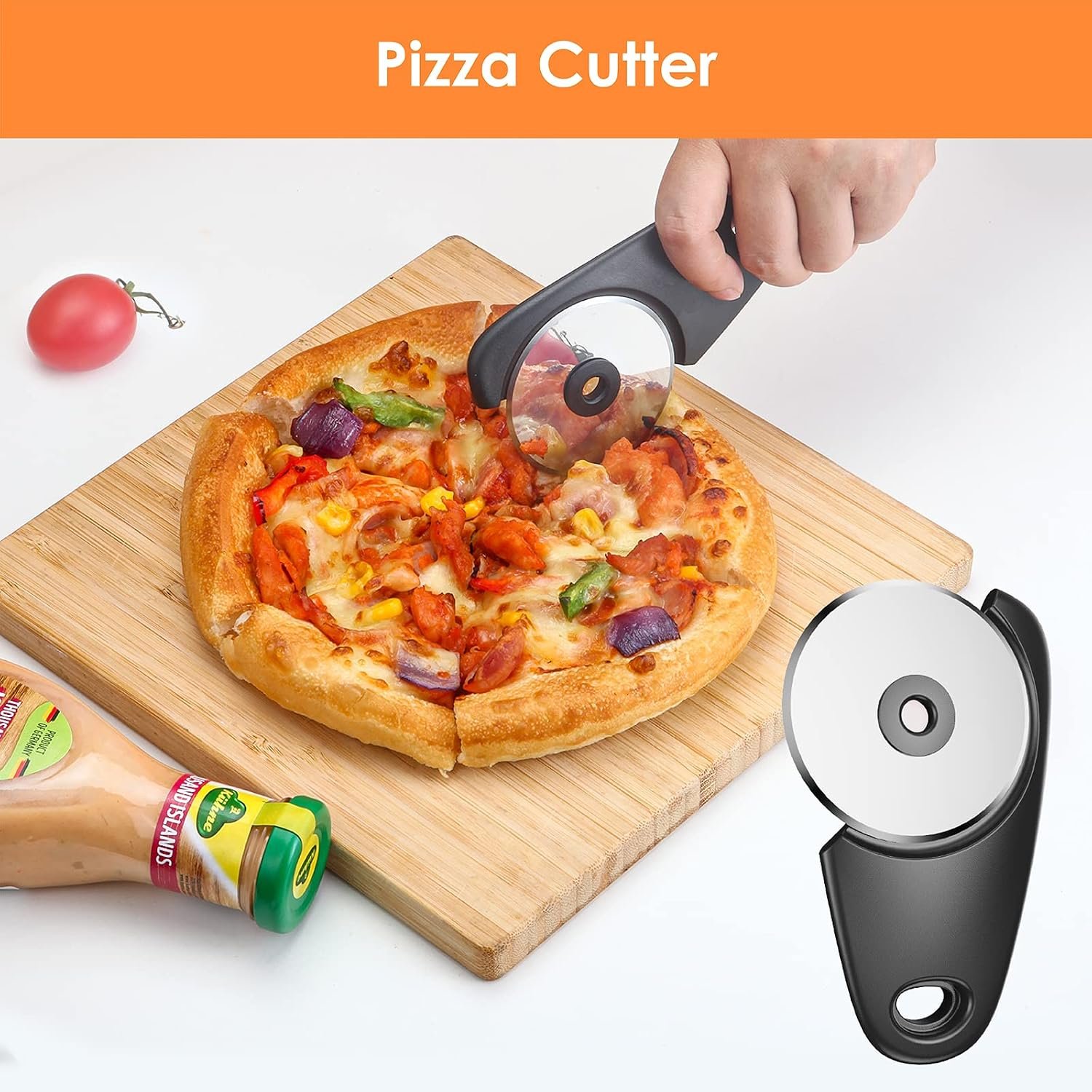 Pisol Kitchen Unique Gadgets Set 6 Pieces, Space Saving, Cheese Grater, Bottle Opener, Fruit Vegetable Peeler, Pizza Cutter, Garlic Ginger Grinder, Herb Stripper Gift Set - Image 3