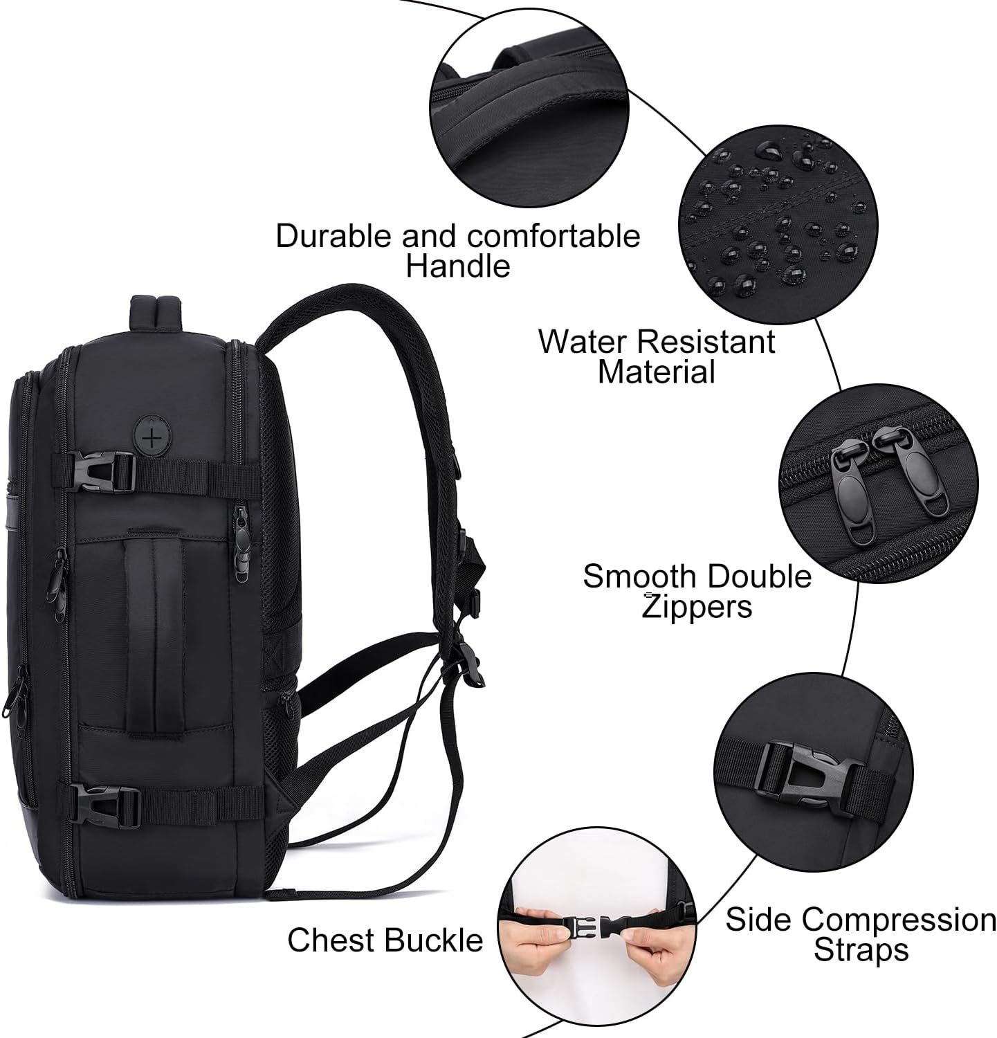 EZUOLA Travel Backpack for Men,TSA Carry On Backpack Flight Approved - Image 6