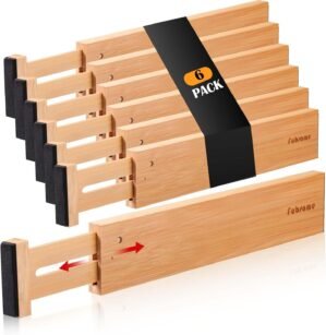 Fabsome Drawer Divider 6 Pack, Bamb...