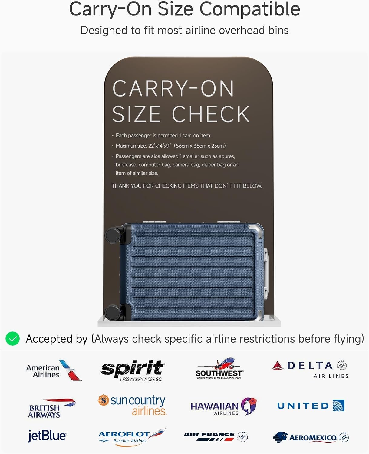 LUGGEX 20 Inch Zipperless Carry On Luggage, Ocean Blue - Image 3