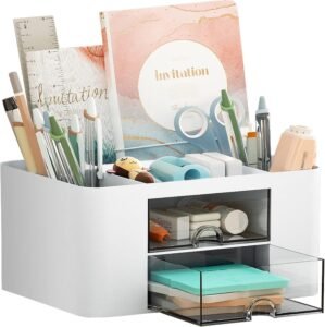Marbrasse Pen Organizer with 2 Draw...