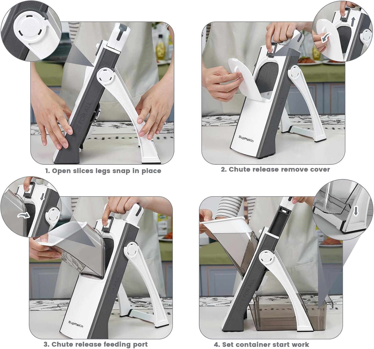 SupMaKin Safe Mandoline Slicer Plus for Kitchen Adjustable Vegetable Slicer - Image 6