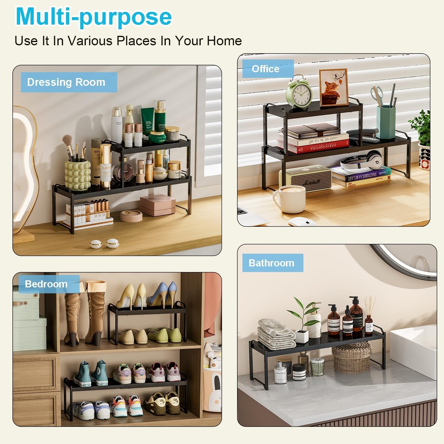 Expandable Cabinet Shelf Organizer, Adjustable kitchen Countertop Storage - Image 9