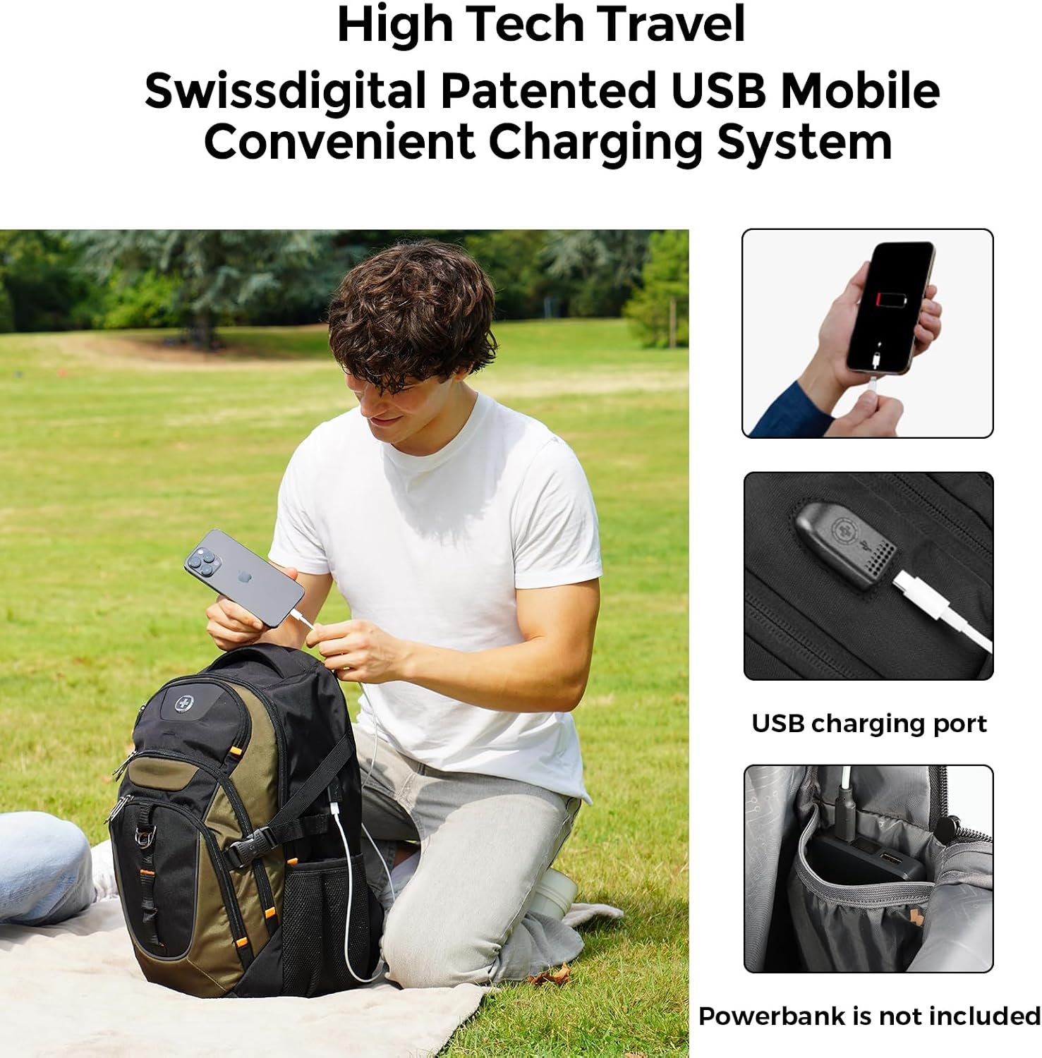 Swissdigital Design Travel Backpack for Men with USB Charging Port SD803-26 - Image 2