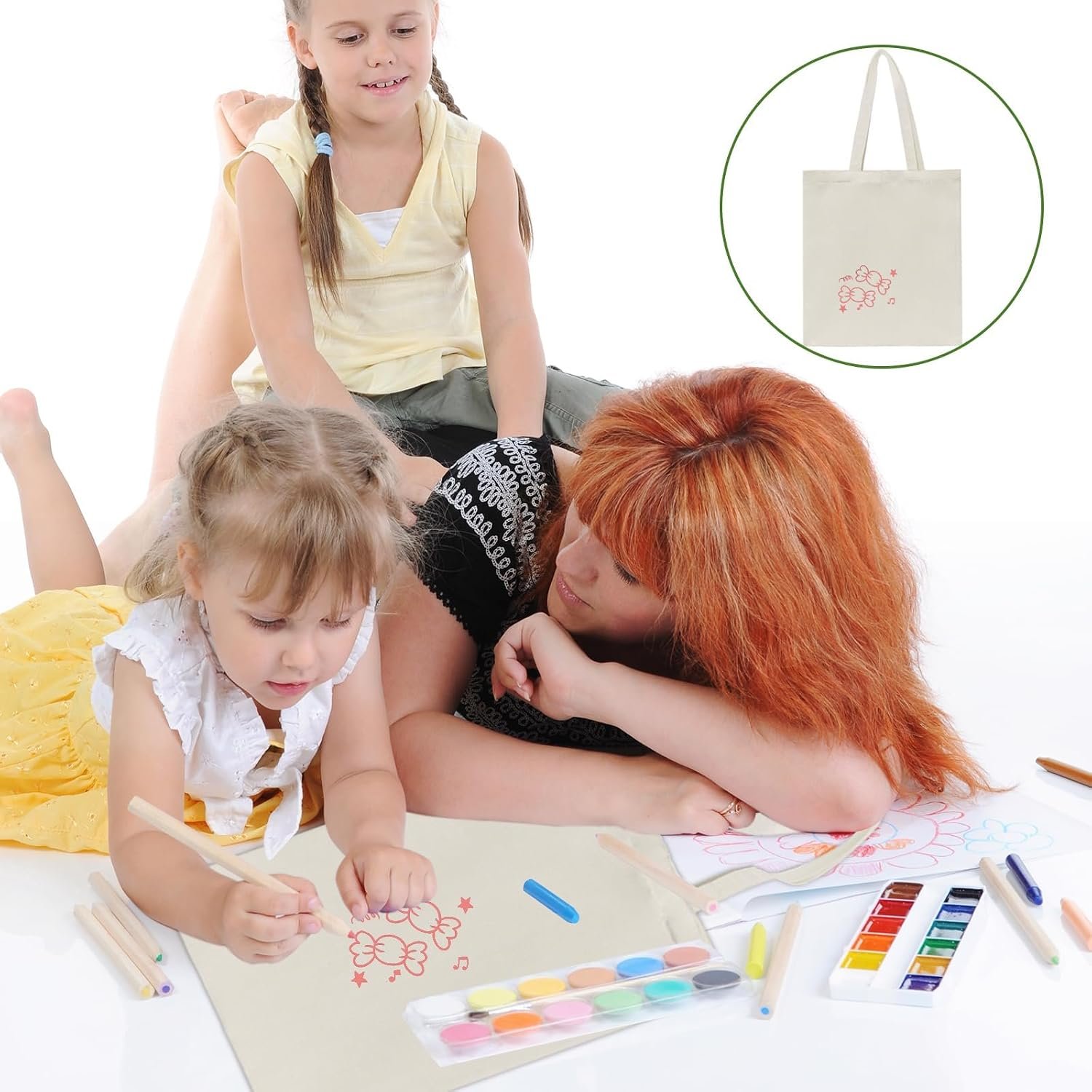 HECTOLIFE 6/12/24/48/ 96 Pack Canvas Tote Bags,Reusable Blank Canvas for Shopping Bags - Image 2