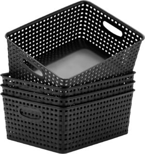 Eslite Plastic Storage Baskets for ...