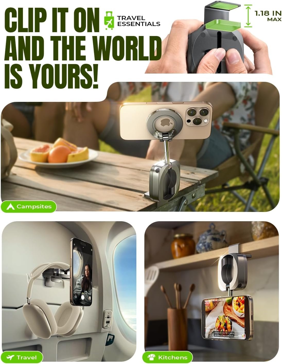 LISEN Airplane Travel Essentials for Flying Airplane Phone Holder for Desk - Image 5