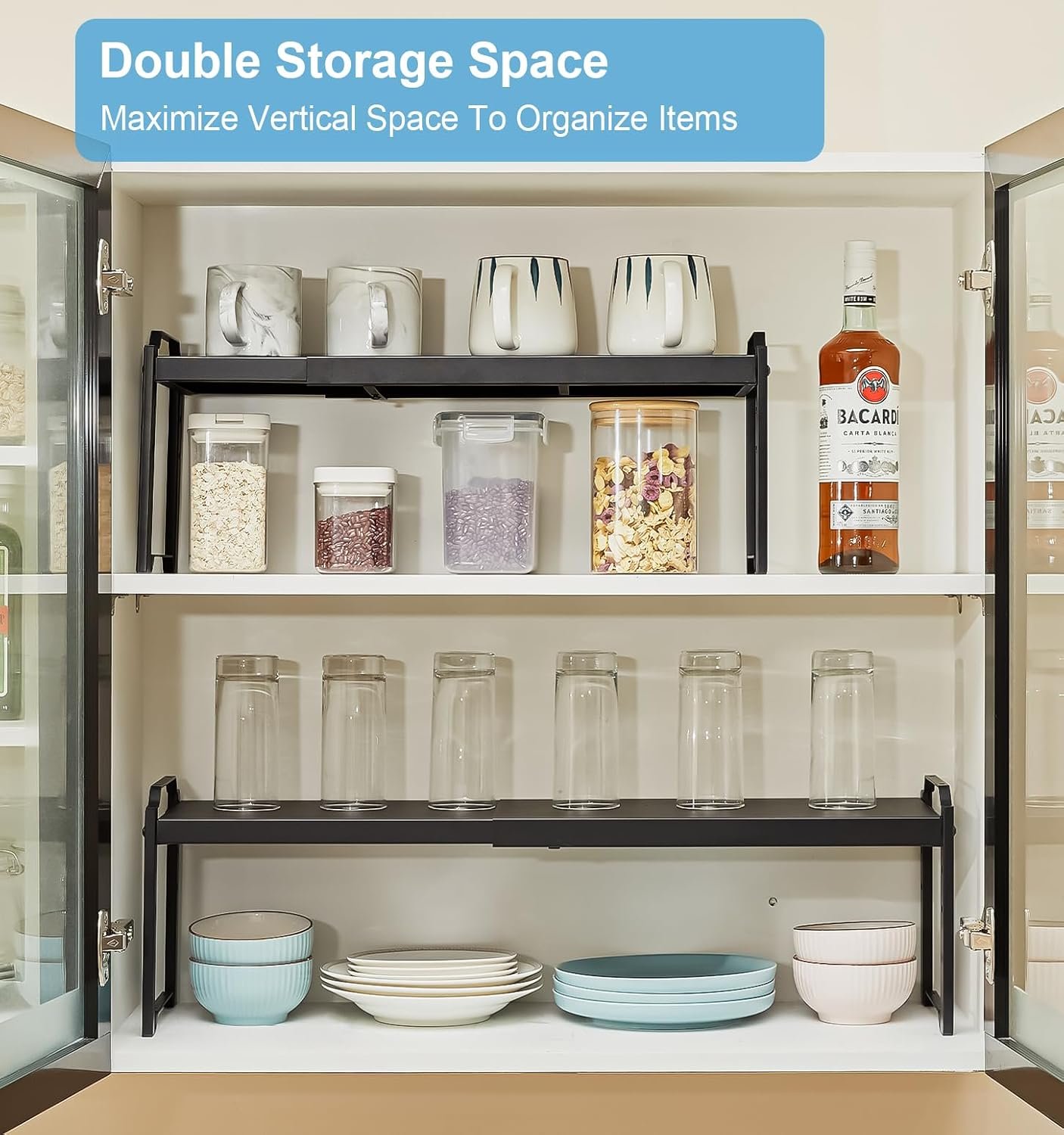 Expandable Cabinet Shelf Organizer, Adjustable kitchen Countertop Storage - Image 6