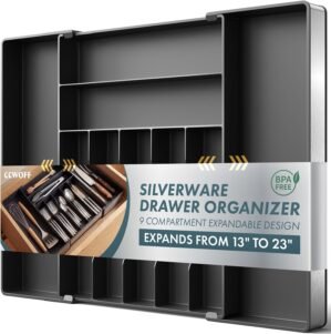 Silverware Drawer Organizer, 9 Slot...