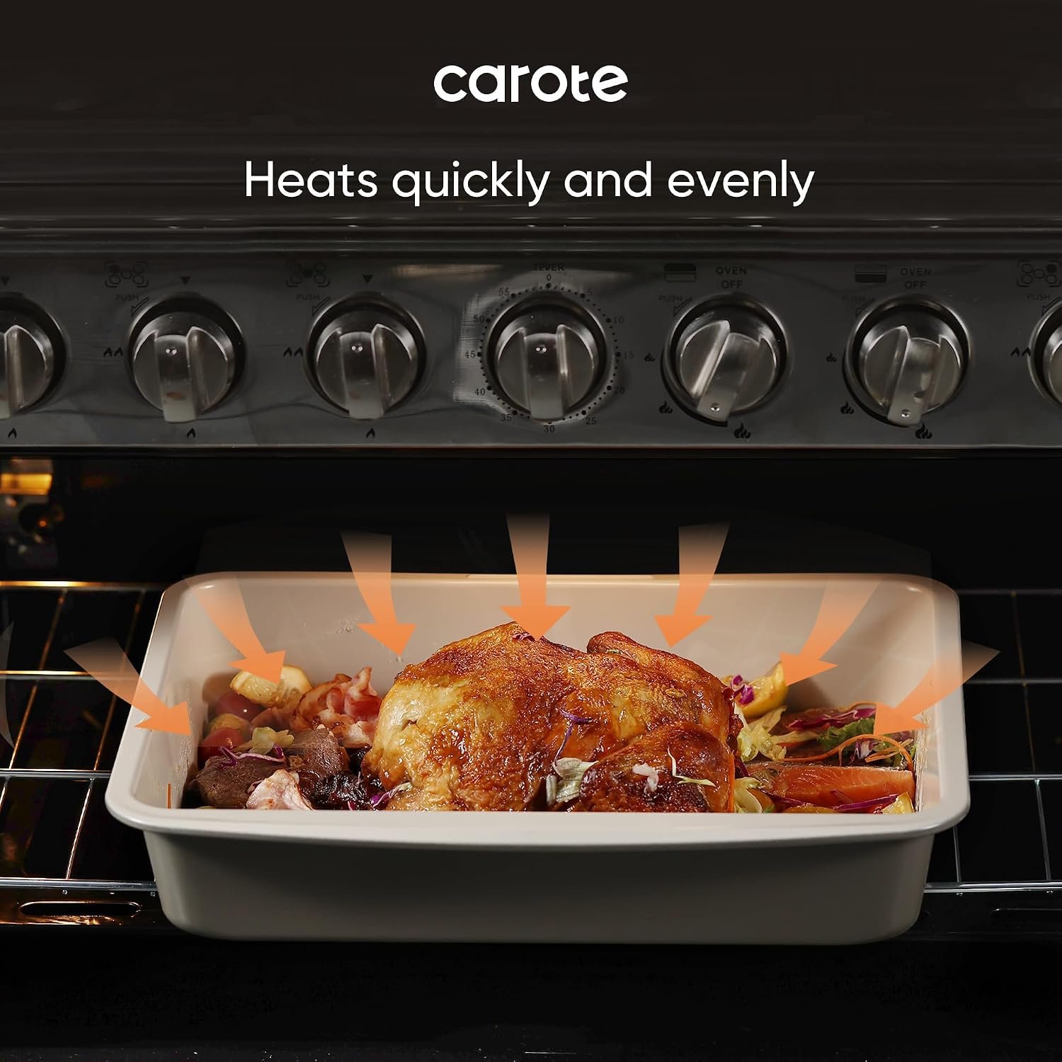 CAROTE 7-Piece Baking Pans Set, Nonstick Bakeware Sets, Gray & Khaki - Image 4