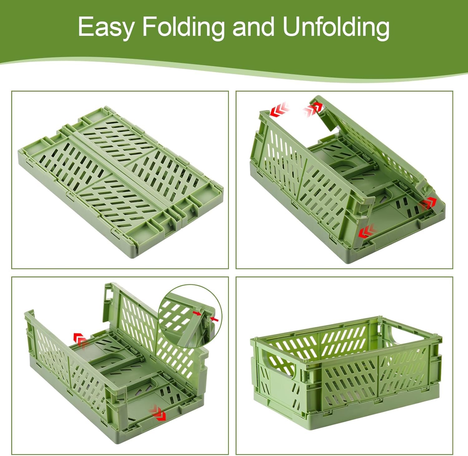HUUSMOT 6-Pack Collapsible Small Plastic Storage Baskets, 5.9"x3.8"x2.2" - Image 4