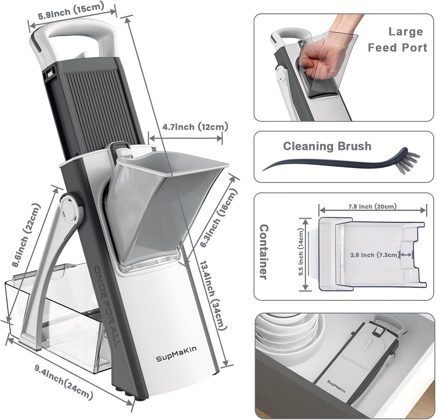 SupMaKin Safe Mandoline Slicer Plus for Kitchen Adjustable Vegetable Slicer - Image 5